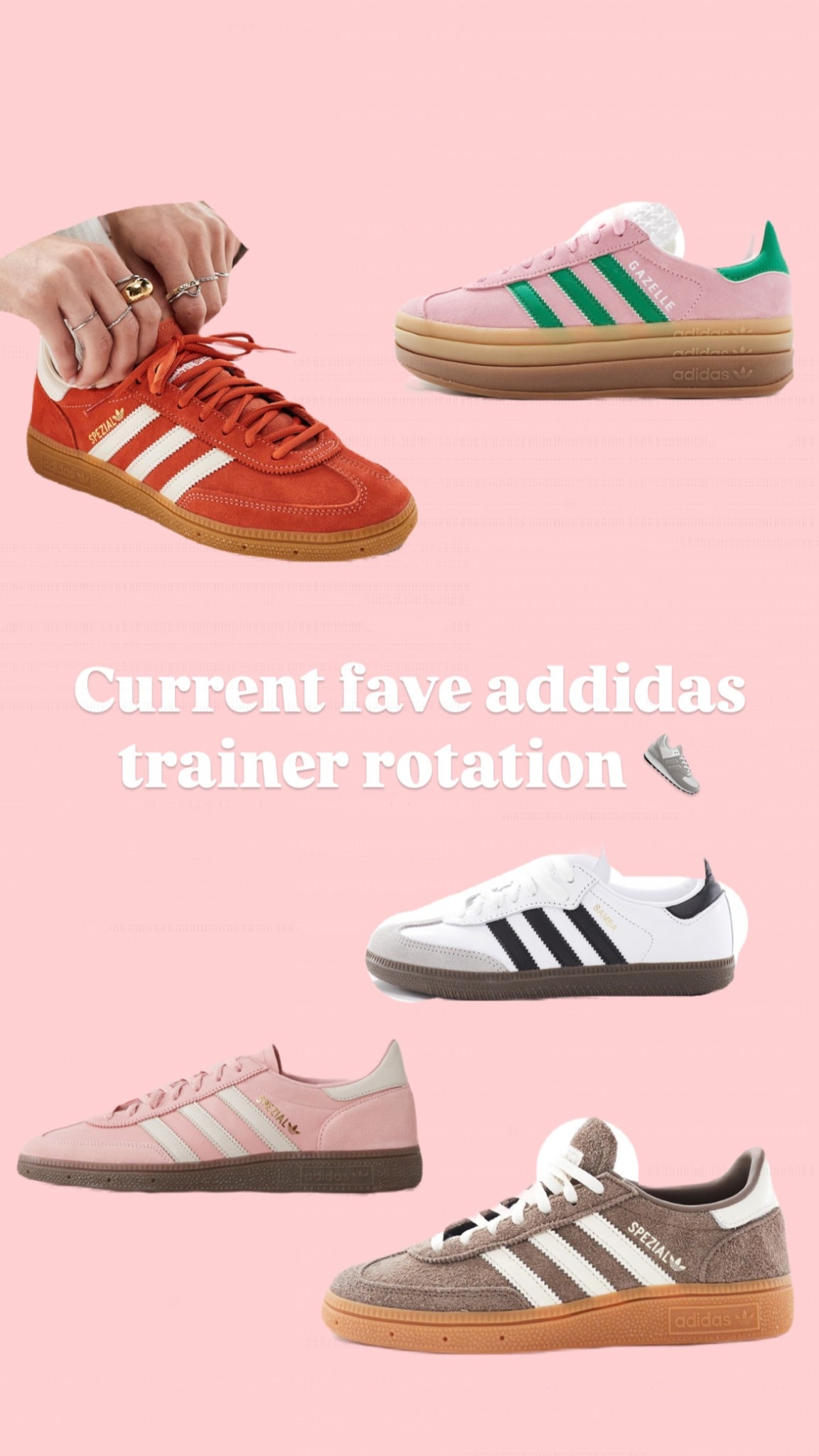 My current addidas trainer rotation 🎀

#LTKSeasonal #LTKStyleTip #LTKMidsize