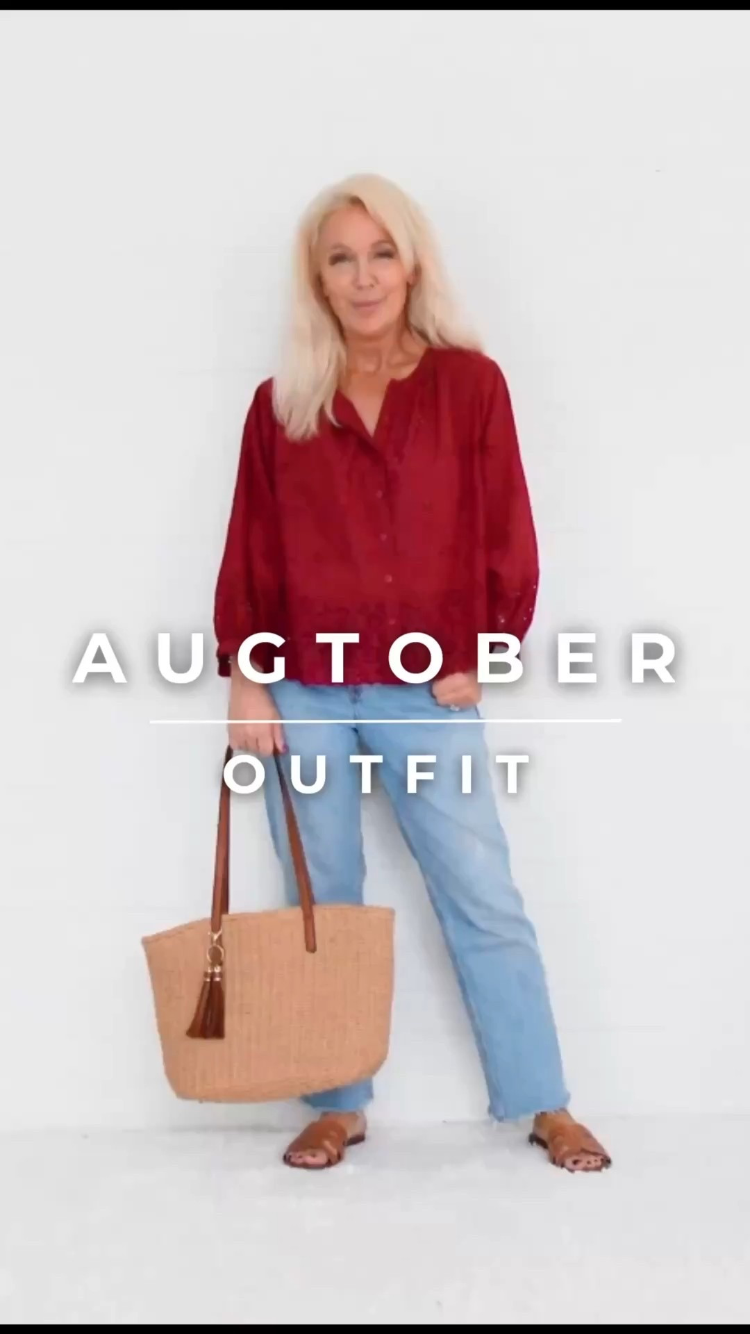 🍁 Craving autumn vibes but still feeling the August heat? 

🍂 Meet your perfect “Augtober” look—a seamless blend of breezy summer style and cozy fall inspiration.

🍂☕️ What is Augtober? When we are yearning for October weather but it is still sweltering hot outside.

🍁 In this Augtober-ready ensemble, the lightweight maroon button-down top adds a touch of autumnal richness, hinting at cozy sweaters and pumpkin spice lattes on the horizon. 

👖Paired with relaxed, light-wash jeans, the look stays laid-back but sophisticated—ideal for end-of-summer outings or early fall errands. 

👜 Brown leather sandals keep things cool and casual, while a structured straw tote hints at summer’s carefree charm, making the outfit perfect for farmers markets or impromptu picnics.

✅ Ready to embrace Augtober? 

👖🍂 Start blending your favorite fall hues with summer staples and let your wardrobe straddle two seasons with style. 

☕️🍂 Why wait for sweater weather to channel those autumnal feels?

📲 MidlifePoshCloset.com

🍁 Happy Augtober!
Valarie



#LTKSeasonal #LTKOver40 #LTKPetite