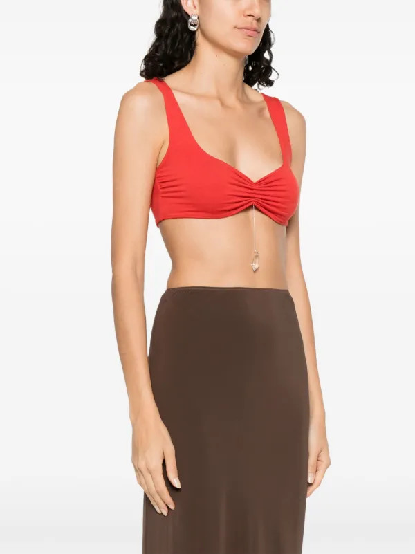MANURÍ Gathered Cropped Top | Red | FARFETCH BR | Farfetch (BR)