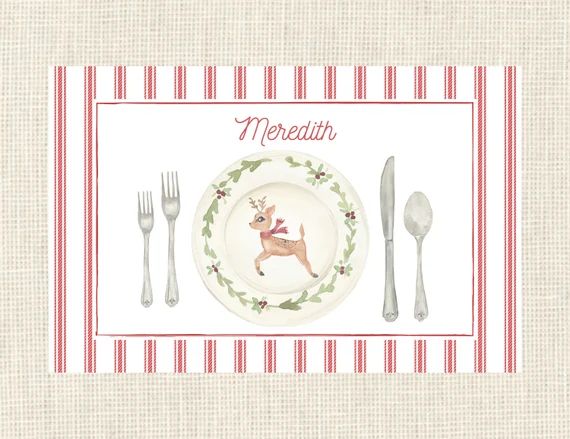 Personalized Christmas Reindeer - Halloween - Thanksgiving Placemat/ Holidays | Etsy (US)
