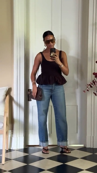 OOTD! Wearing an older Walmart top, linked similar below! Love these Madewell relax fit barrel leg jeans. I got the regular length and went true to size. This Quince bag is also so cute! Can be worn as a clutch or crossbody! Madewell is 20% only through LTK!

#LTKxMadewell #LTKootd #LTKSaleAlert