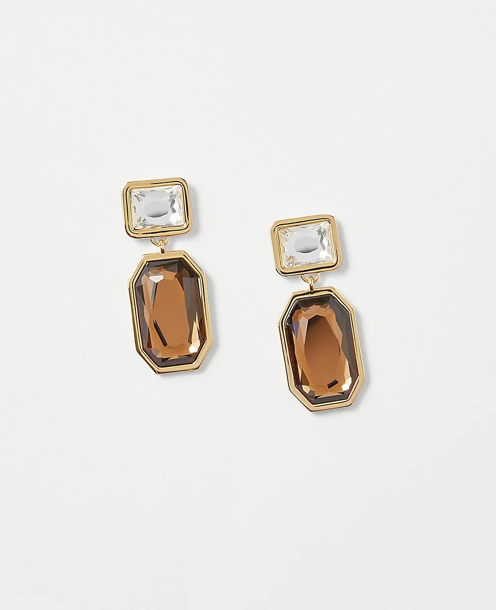 Sparkle Square Double Drop Earrings | Ann Taylor (US)