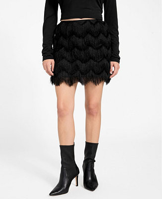 GUESSWomen's Alyna Fringe Mini Skirt | Macy's