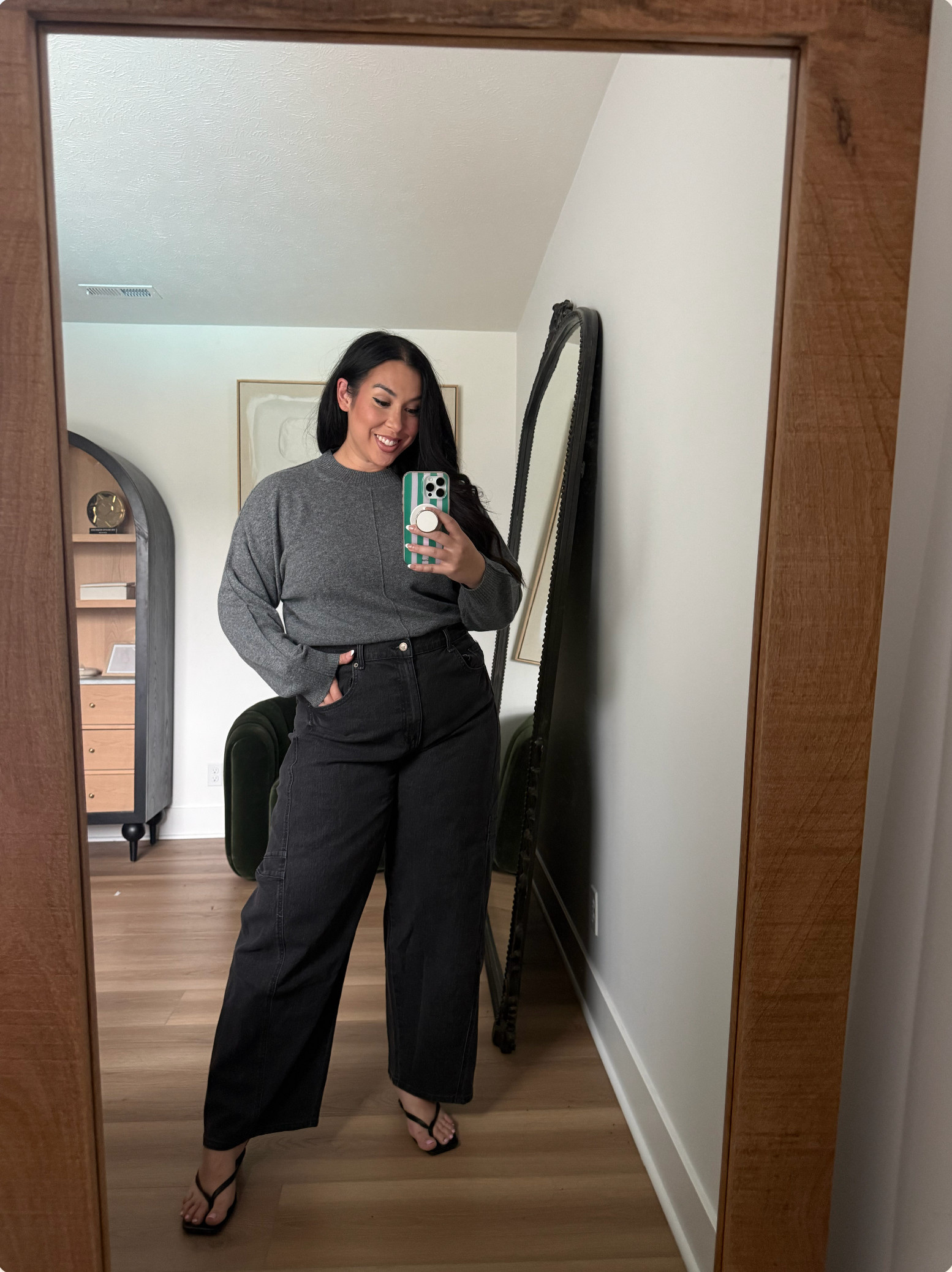 Can you believe this is Walmart? I love the feel, the seaming of this top! Wearing a large in the top, size 16 in the pants! 

 #LTKSeasonal #LTKMidsize