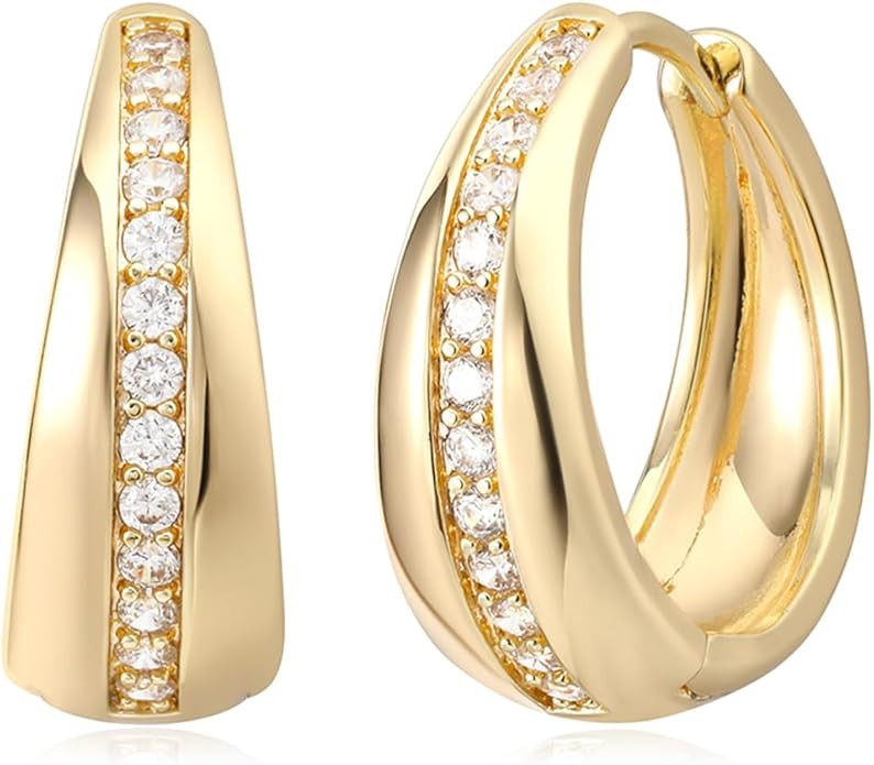 MYEARS Women Huggie Earrings Gold Hoop 14K Gold Filled Small Simple Handmade Hypoallergenic Every... | Amazon (US)