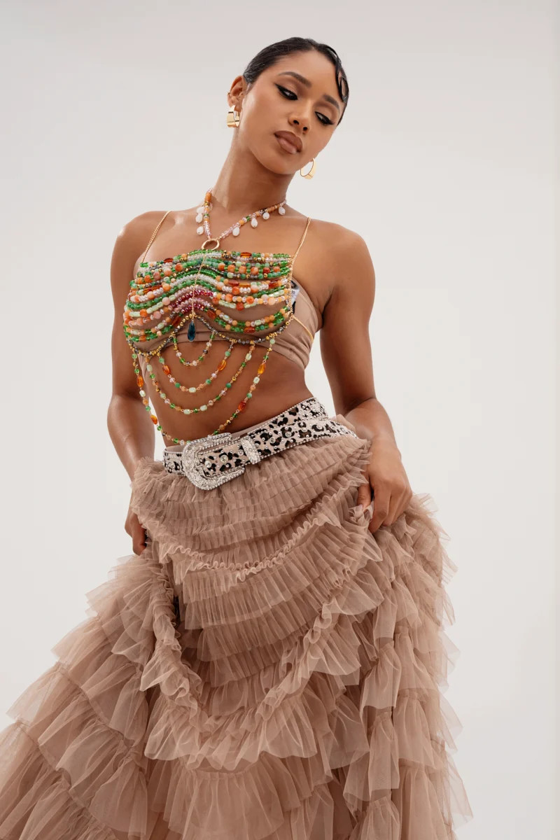 ESMERELDA BEADED CHAIN TOP | AKIRA