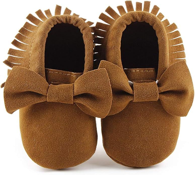 CENCIRILY Infant Baby Fringe Moccasin Slipper Boys Girls Tassel Suede Leather Toddler Sneakers So... | Amazon (US)