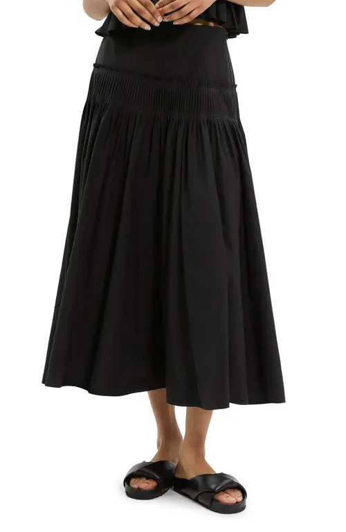 Theory Accordion Yoke Skirt in Black at Nordstrom, Size 4 | Nordstrom