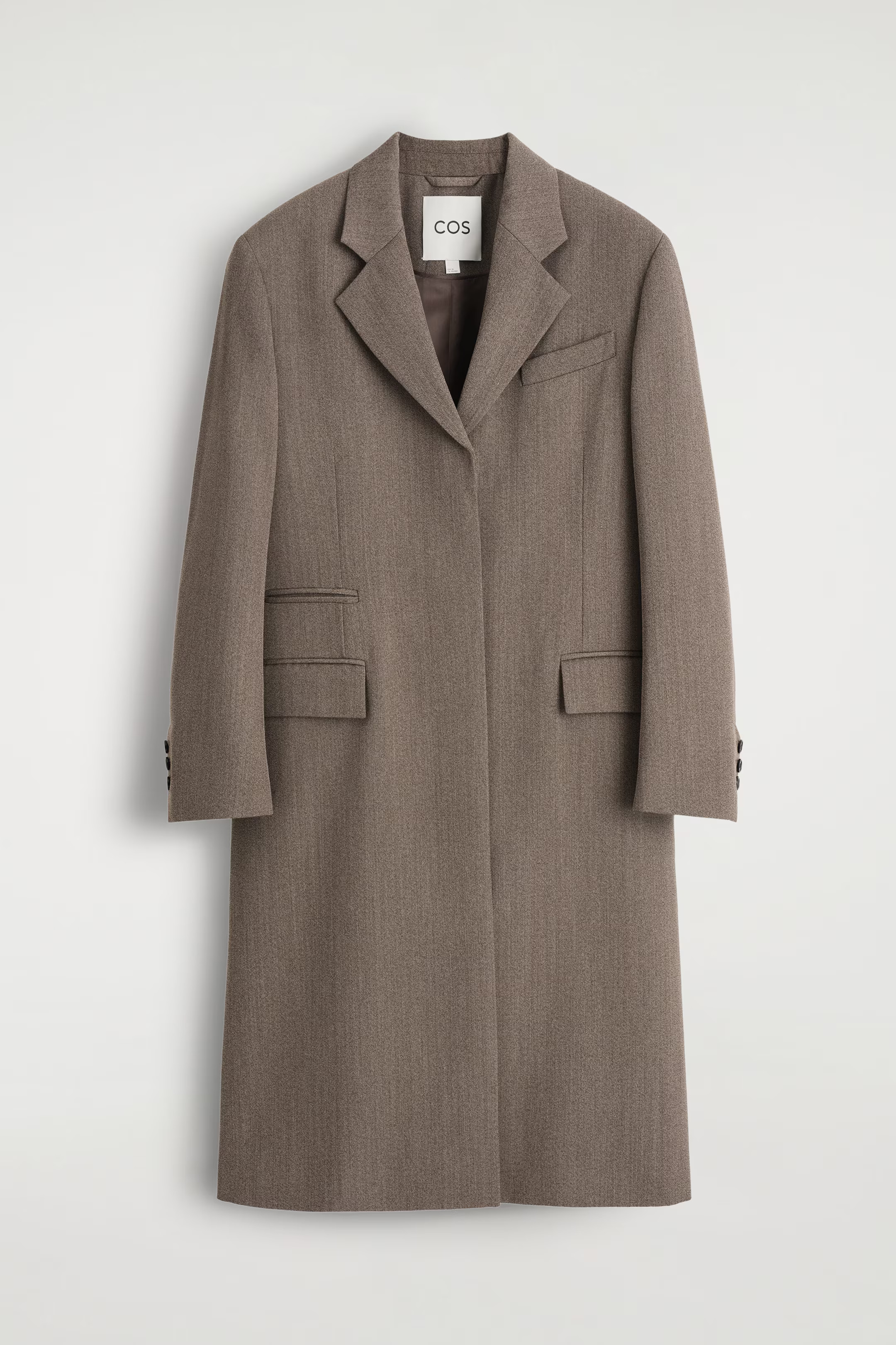 SINGLE-BREASTED WOOL-BLEND LONG COAT - BROWN | COS GB | COS UK