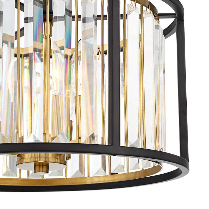 Possini Euro Milne 14" Wide Bronze and Brass Ceiling Light - #65E76 | Lamps Plus | Lamps Plus