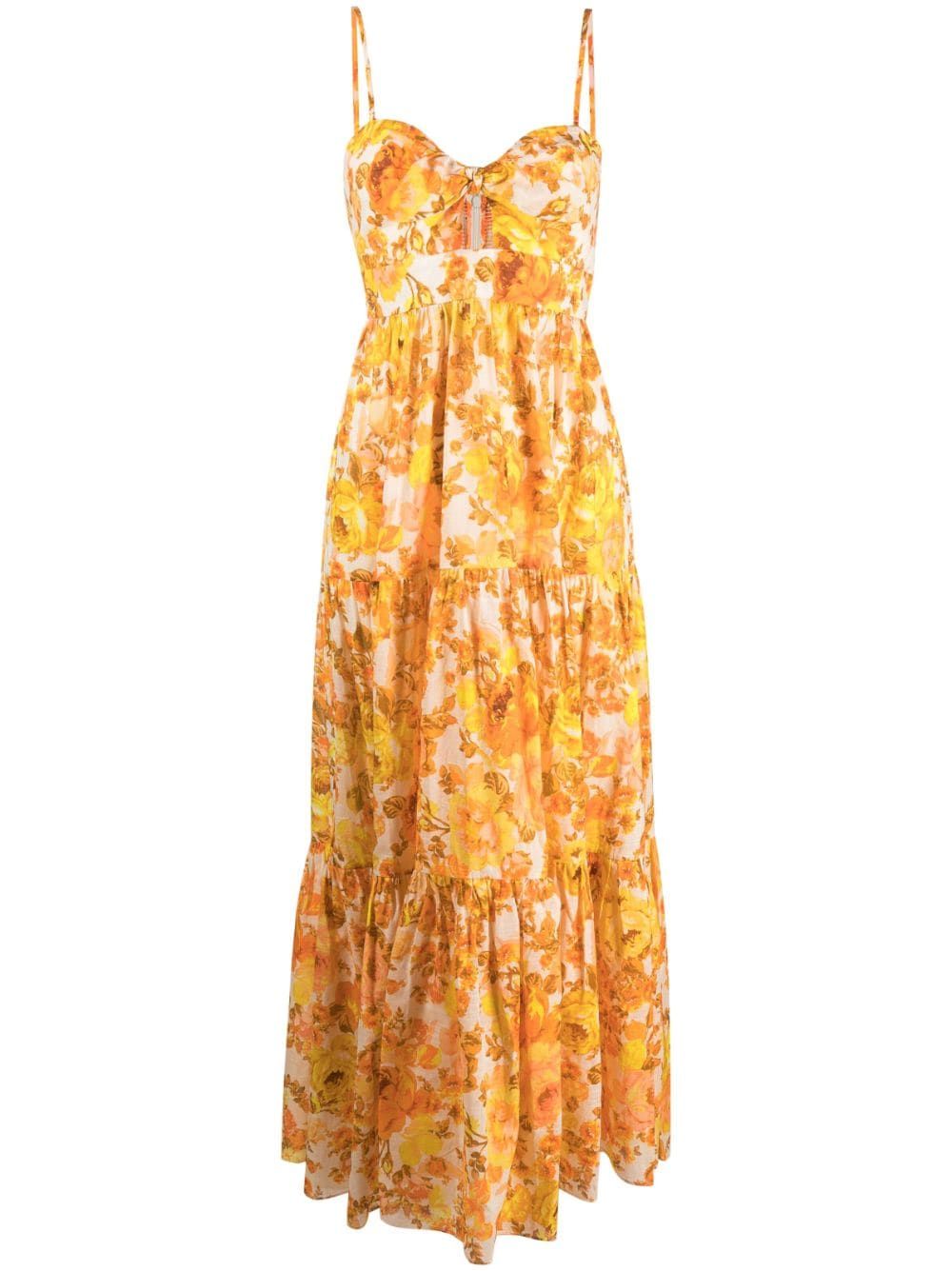 ZIMMERMANN floral-print Cotton Maxi Dress - Farfetch | Farfetch Global