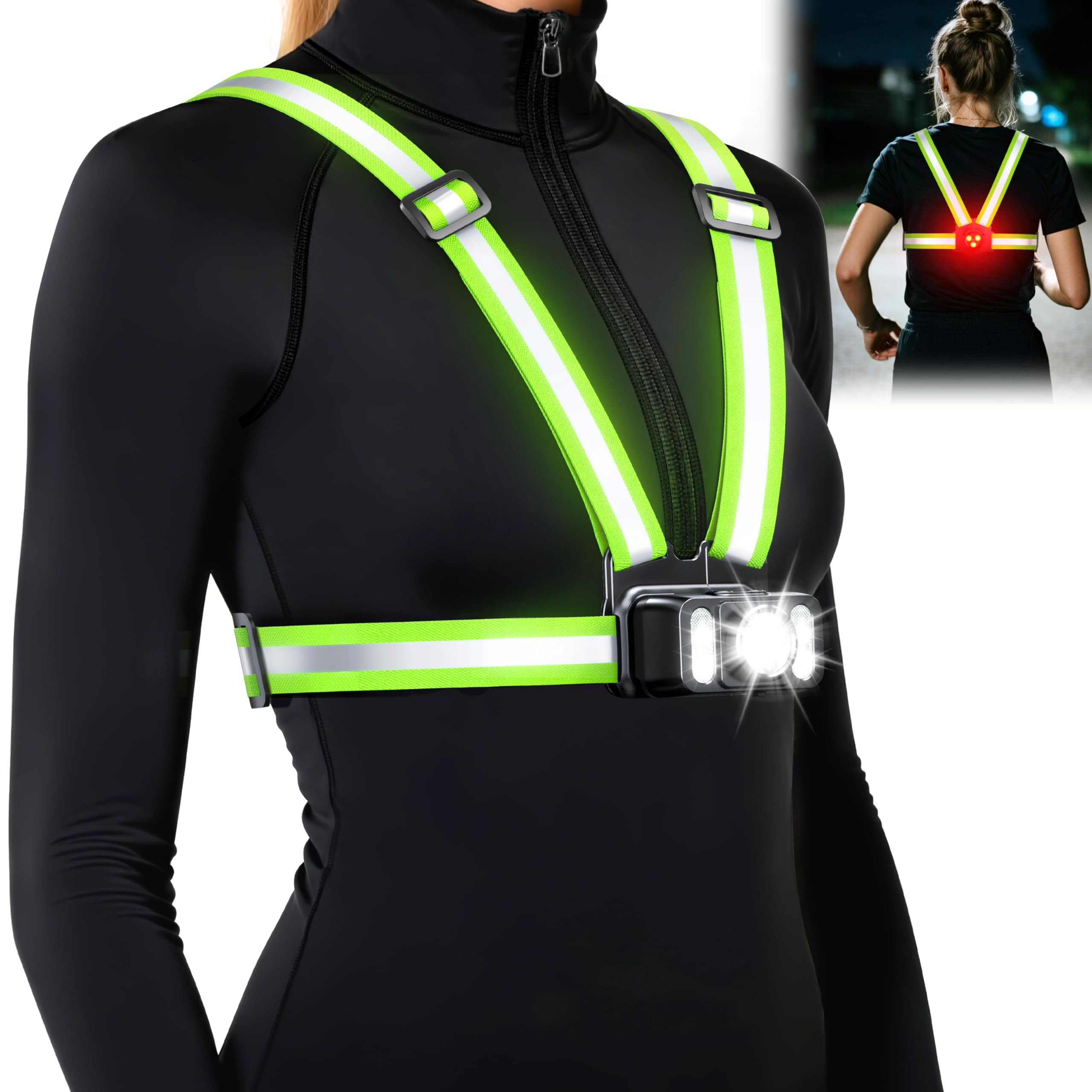 550LM Running Lights for Runners with Side Light, 7+2 Modes & 360° Reflective Running Vest, IPX4... | Amazon (US)