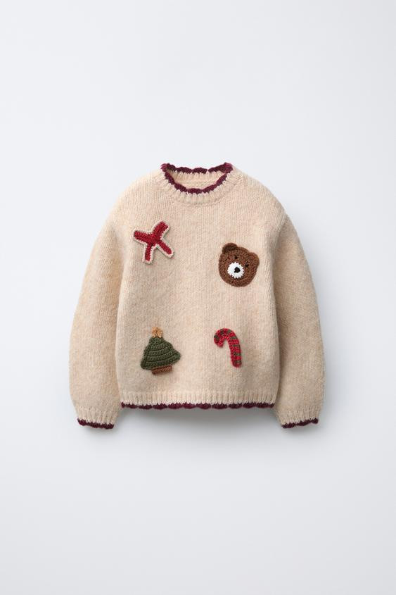 CROCHET PATCH KNIT JUMPER | Zara US