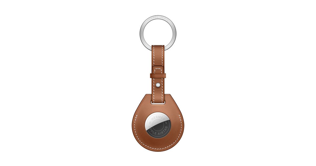 AirTag Hermès Gold Swift Key Ring | Apple (US)