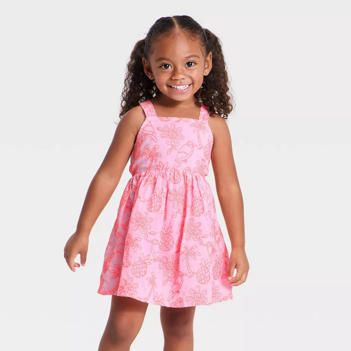 Toddler Girls' Embroidered Collection Dress - Cat & Jack™ Pink 5T | Target