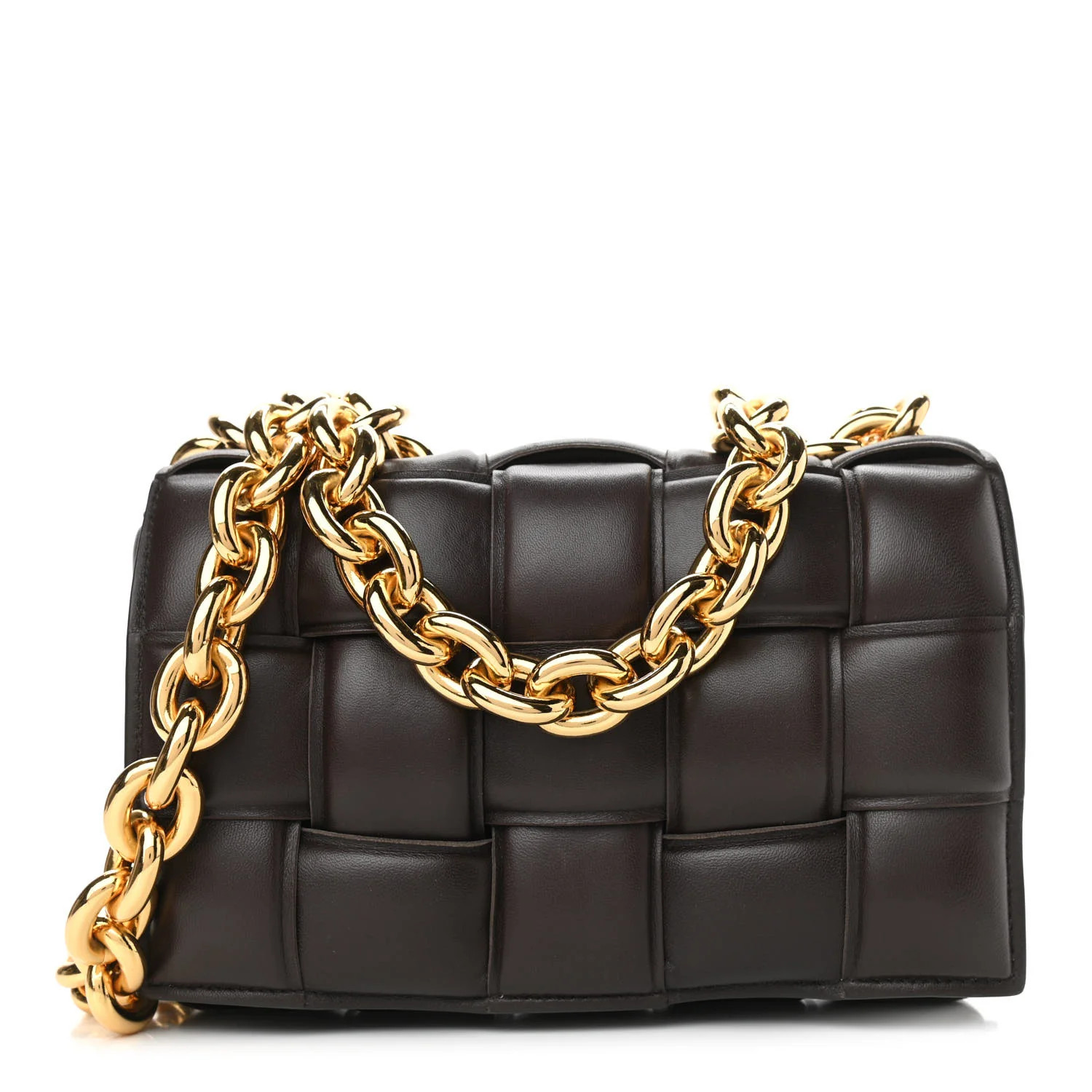 BOTTEGA VENETA Lambskin Maxi Intrecciato Padded Chain Cassette Crossbody Bag Fondant | FASHIONPHILE (US)