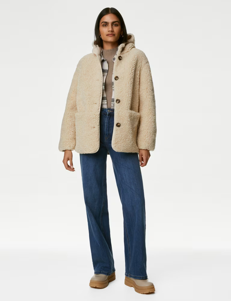 Borg Hooded Relaxed Jacket | Marks & Spencer (UK)