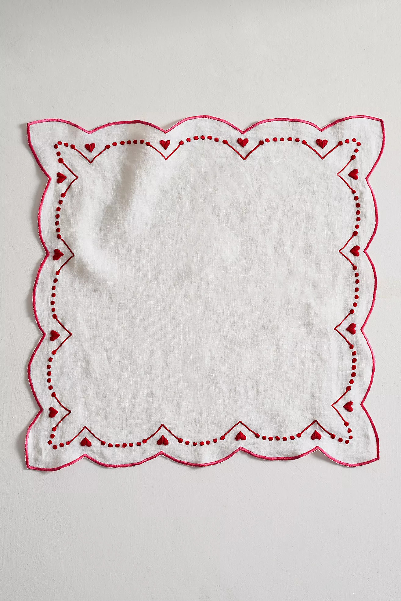 Embroidered Heart Napkins, Set of 2 | Anthropologie (US)