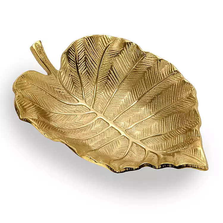 New! Gold Leaf Decorative Tray | Kirklands