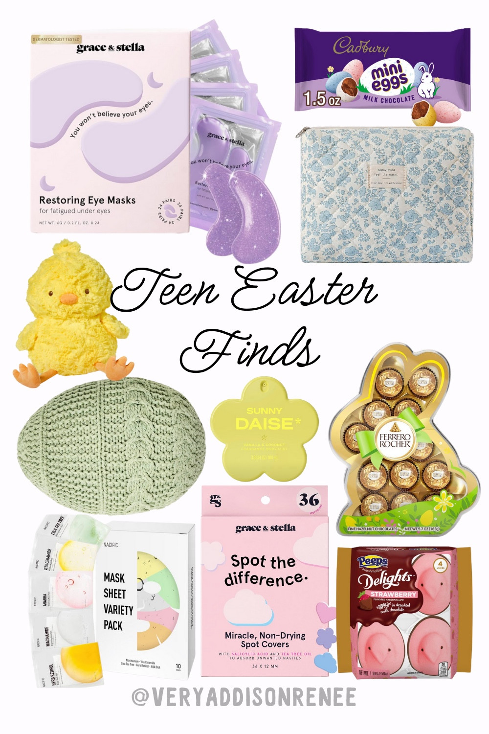 Great finds for your teen girl’s Easter basket, made by a teen for a teen! Make sure to Follow for more and make sure to comment for more! 💐🐣



Easter, Easter basket, gift guide, teen girls, teen girl gift, Easter gifts, Easter gift, Easter gifts for teens, Easter crafts, holiday gifts, Easter basket ideas, gift basket, Ferrero rocher, crochet egg, chick stuffed animal, target finds, Easter target finds, Amazon Easter finds, skincare, face masks, makeup bag, target

#LTKKids #LTKU #LTKFindsUnder50