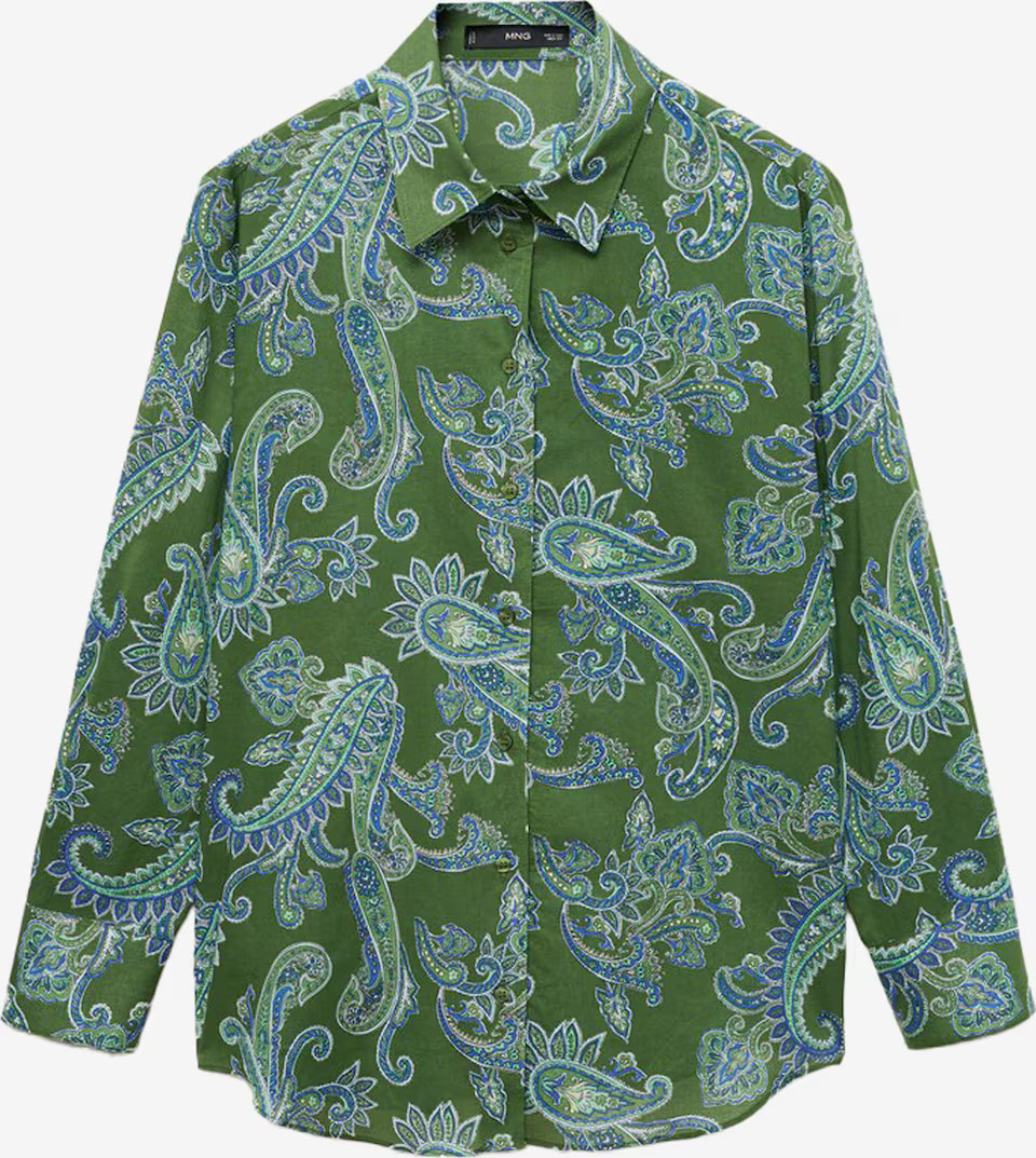 MANGO Blouse 'MAMBA' in Olijfgroen, Petrol | ABOUT YOU | ABOUT YOU NL