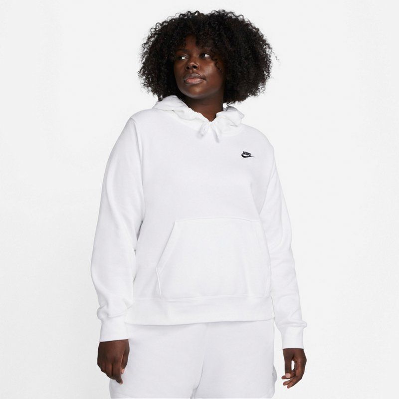 Nike Women's Plus Club Fleece Pullover Hoodie White, 1X - Women's Athletic Fleece at Academy Sports | Academy Sports + Outdoors