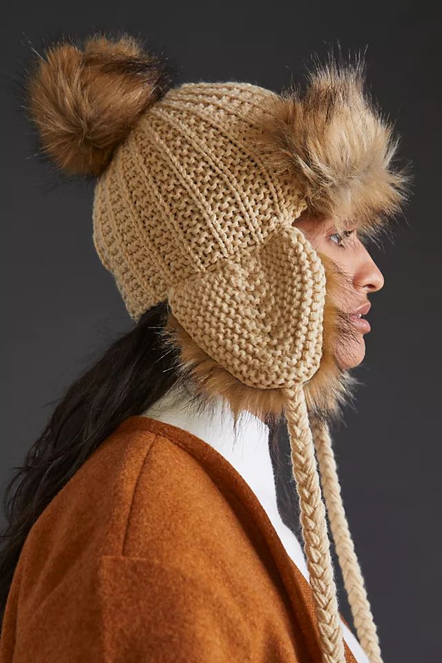 Faux Fur-Lined Trapper Hat | Anthropologie (US)