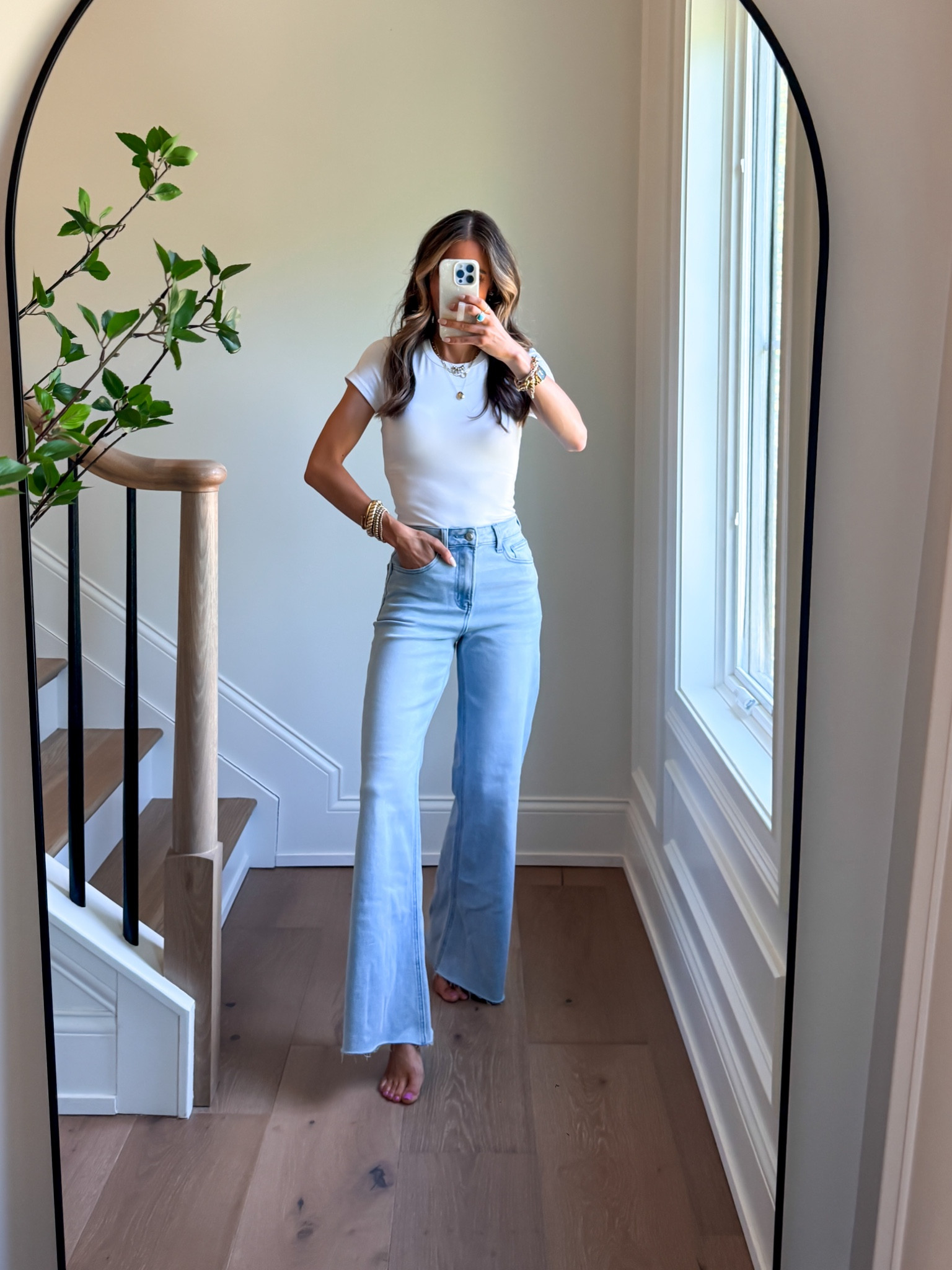 Your Bra Digging Solution - wearing a size xsmall top with a built in bra and 32” inseam size 25 sweatpant jeans. Amazon basics

#LTKmomlife #LTKootd #LTKgrwm