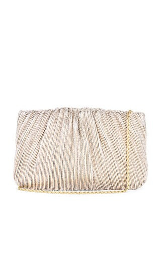 Loeffler Randall Brit Flat Pleated Pouch in Metallic Neutral. | Revolve Clothing (Global)