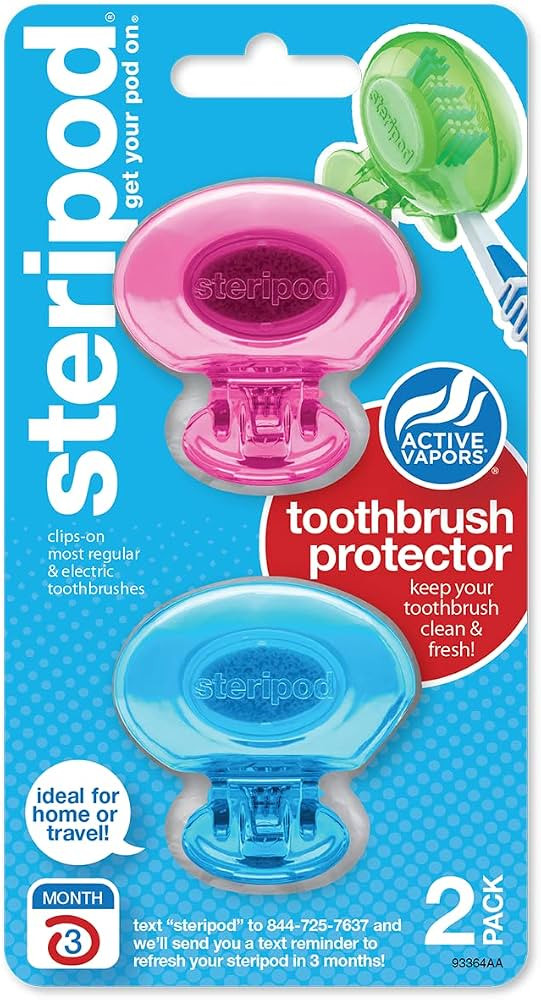 Steripod Clip-On Toothbrush Protector, Keeps Toothbrush Fresh and Clean, Fits Most Manual and Ele... | Amazon (US)