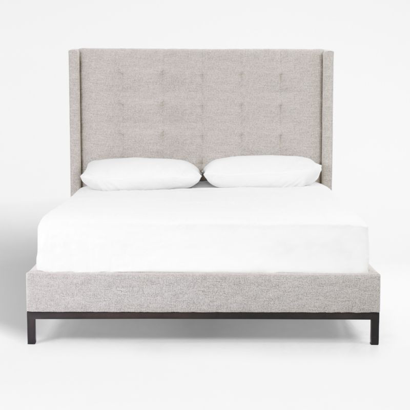 Maxwell Queen Linen 55" Bed | Crate and Barrel | Crate & Barrel
