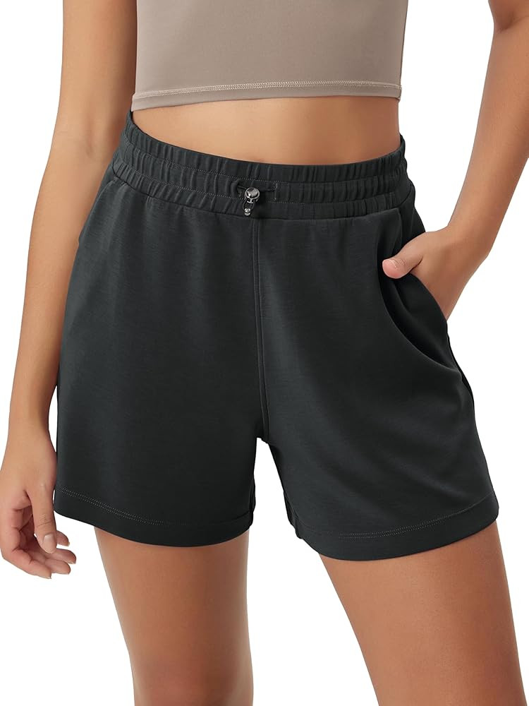 ODODOS Modal Soft Relaxed Shorts for Women Adjustable Shockcord High Waist Casual Shorts with Poc... | Amazon (US)