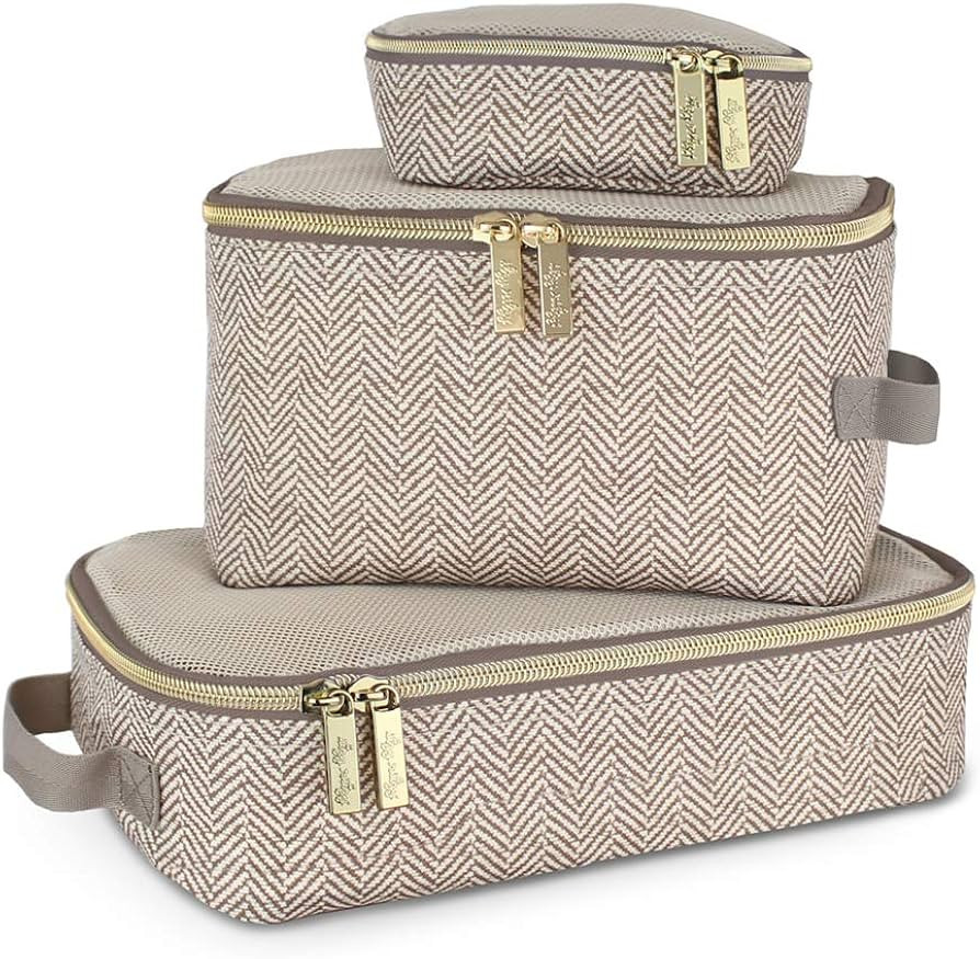 Itzy Ritzy Packing Cubes - Set of 3 Packing Cubes or Travel Organizers; Each Cube Features a Mesh... | Amazon (US)