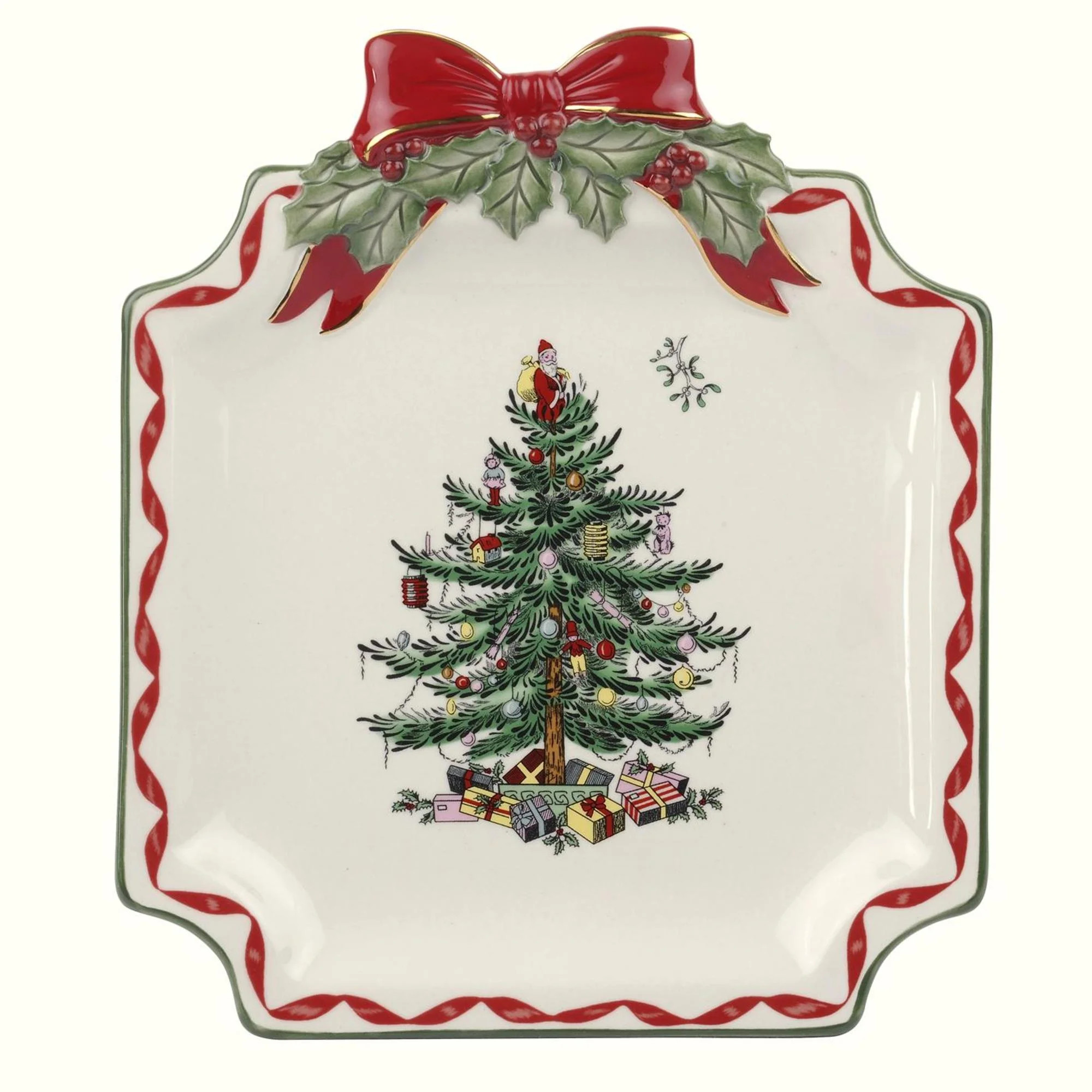 Spode Christmas Tree Ribbons Canape Platter - 6.5-Inch Holiday Serving Plate for Desserts, Appeti... | Walmart (US)