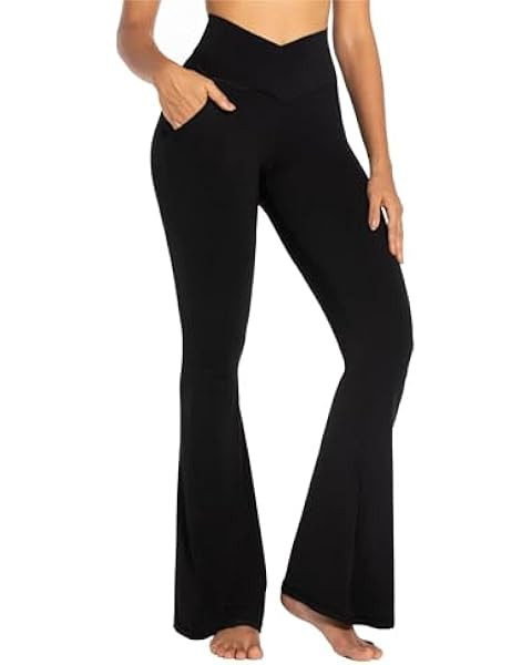 Sunzel Flare Leggings, Crossover Yoga Pants with Tummy Control, High-Waisted and Wide Leg | Amazon (US)