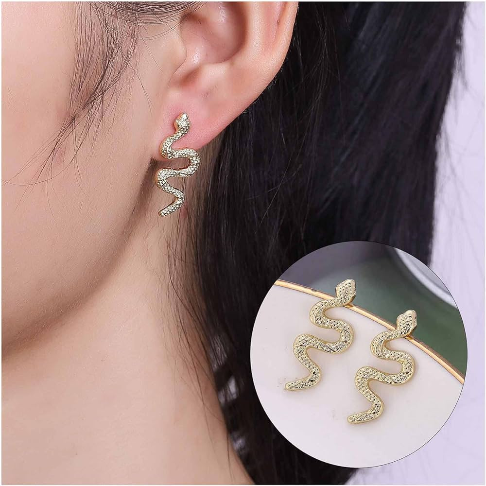 Andelaisi Boho Snake Earrings Gold Snake Studs Earrings Vintage Snake Earring Minimalist Snake An... | Amazon (US)