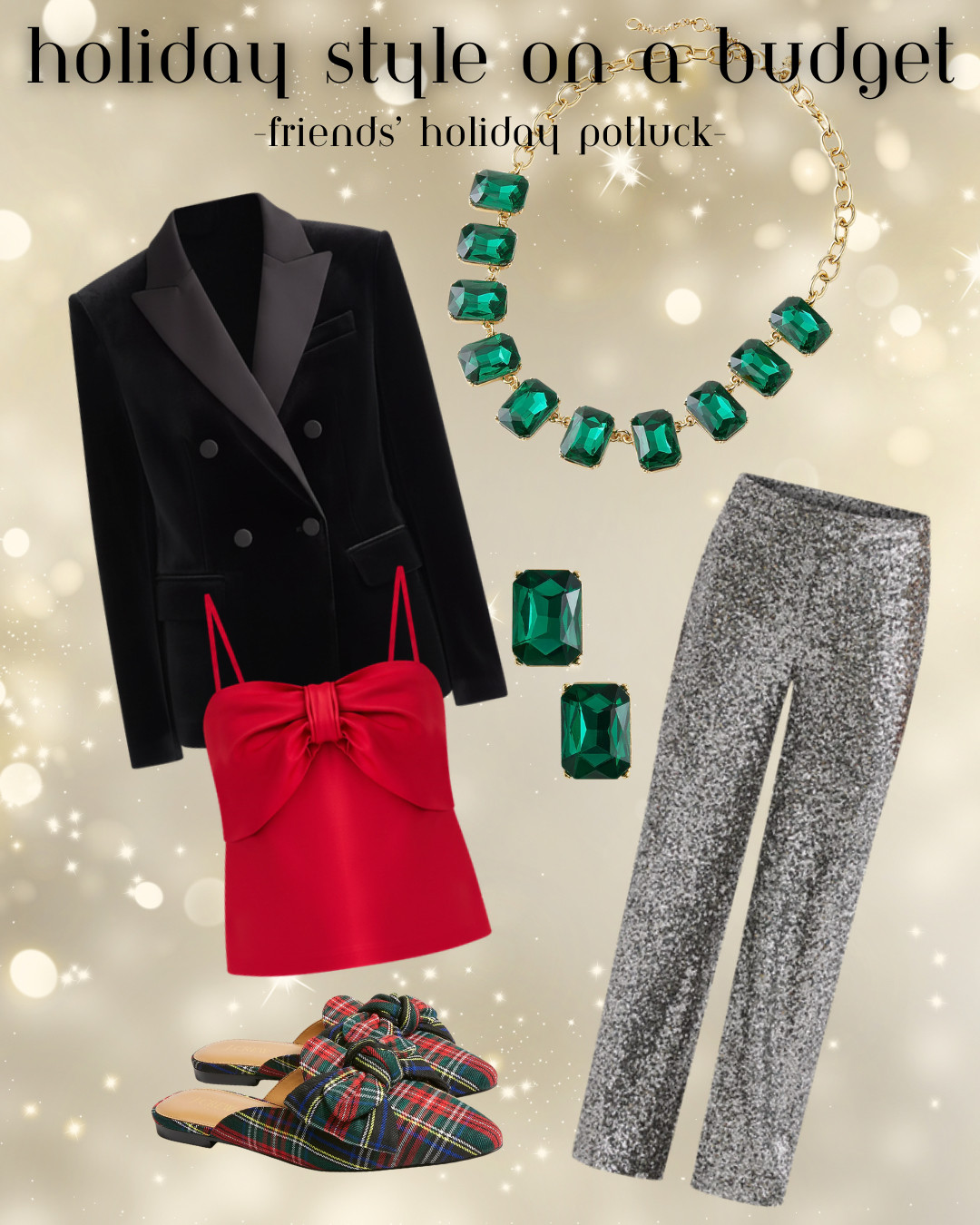 Loving this super glam but comfy outfit -- I'd totally wear this to a friend's holiday potluck dinner or other festive get-together!  

 #LTKHoliday #LTKSeasonal #LTKFindsUnder100