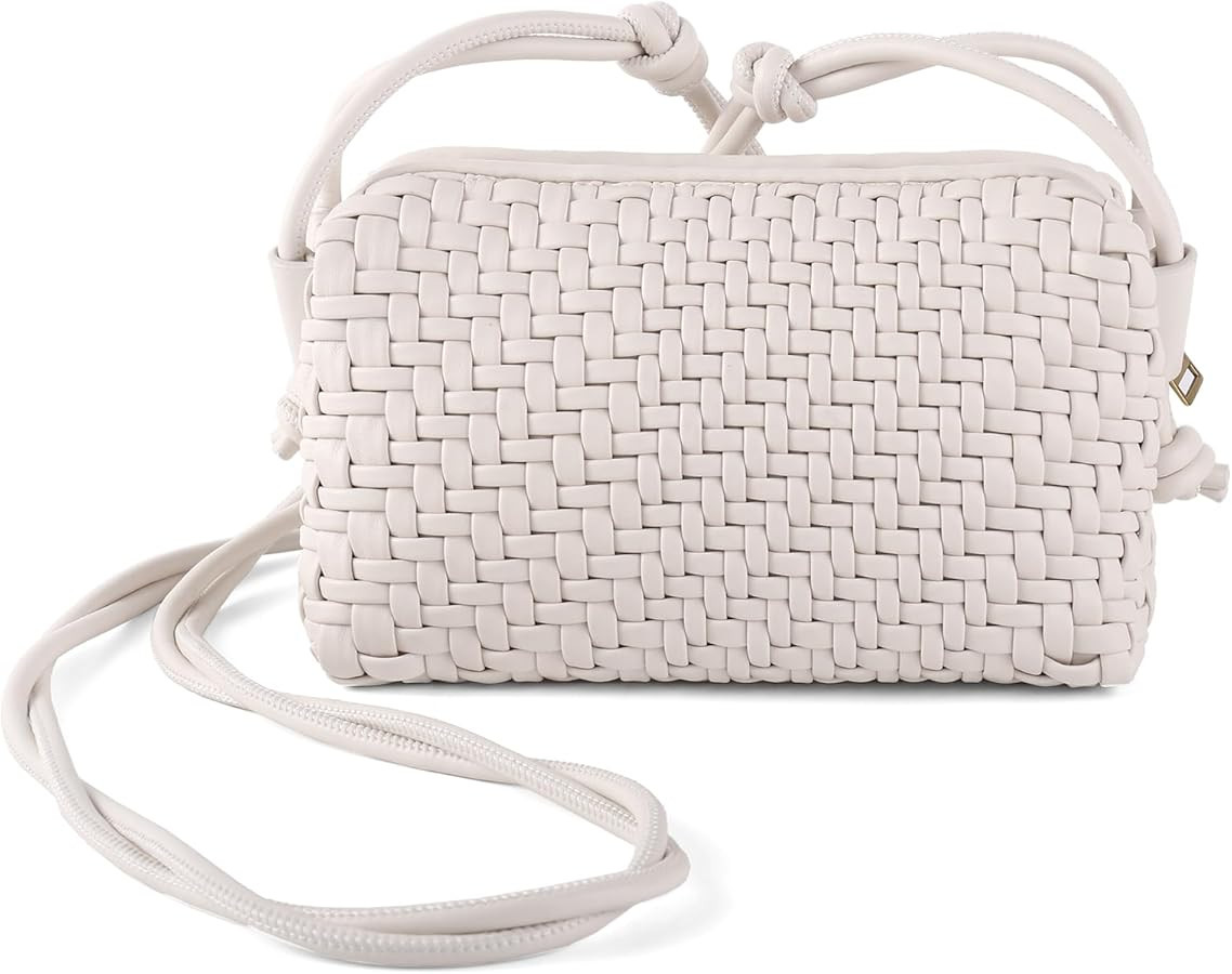 Crossbody Bag for Women Trendy Woven Purse Vegan Leather Small Shoulder Handbags with Strap | Amazon (US)