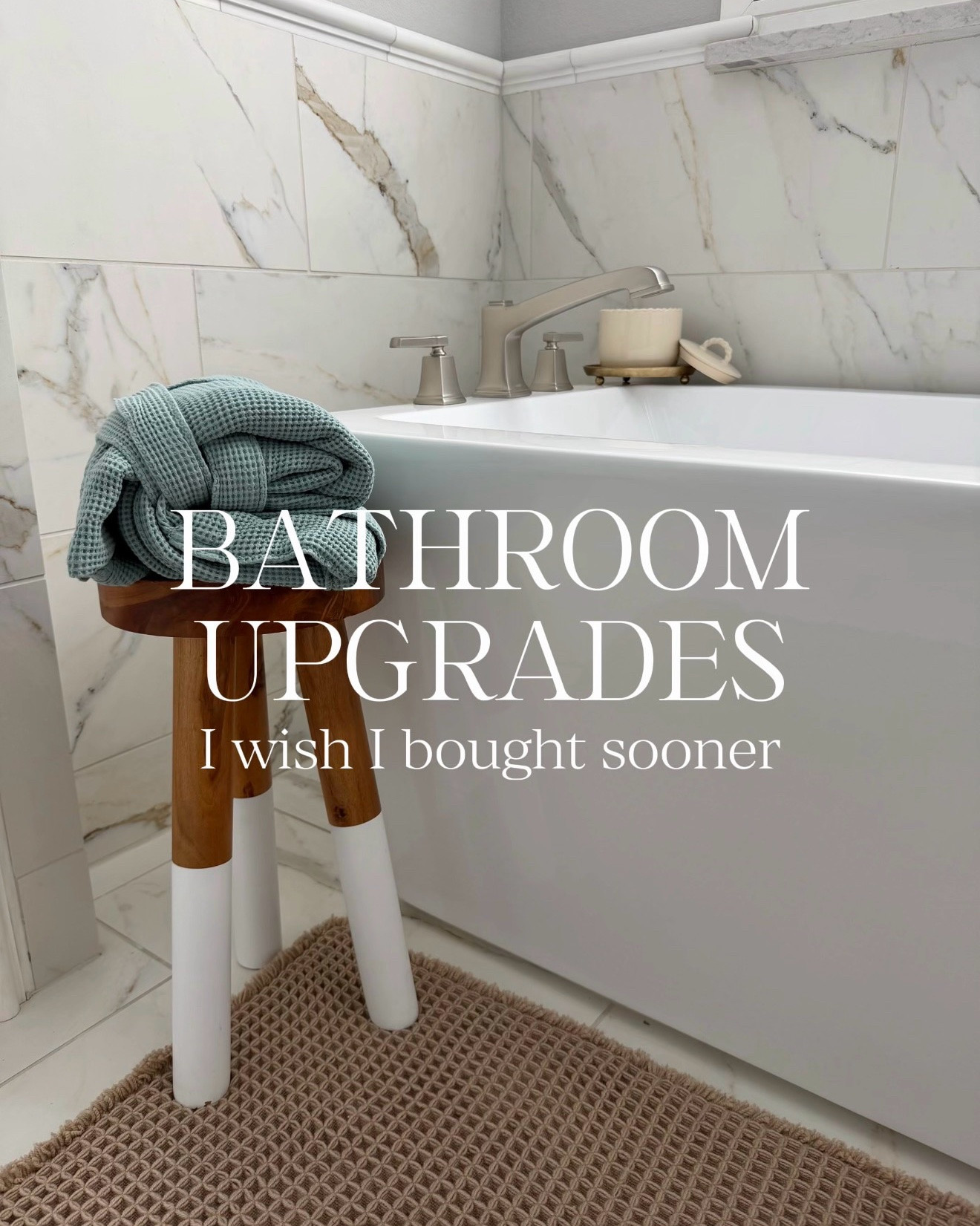 Bathroom updates I wish I bought sooner 👀

Towels, stool, bath mats, jewelry organizer, drawer organizers and more - here are some of my favorite finds!

Amazon home finds, Target home finds, bathroom organization, viral bath mat, bathroom inspiration

#LTKHome #LTKdayinmylife #LTKselfcare