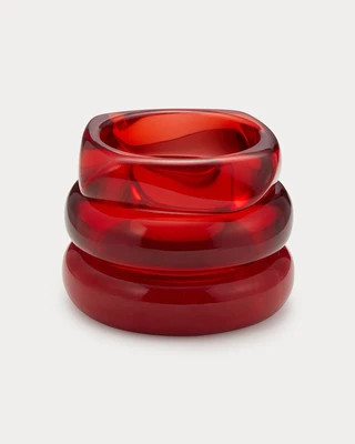 The Formentera Bangle Set- Red | Luv Aj Inc.