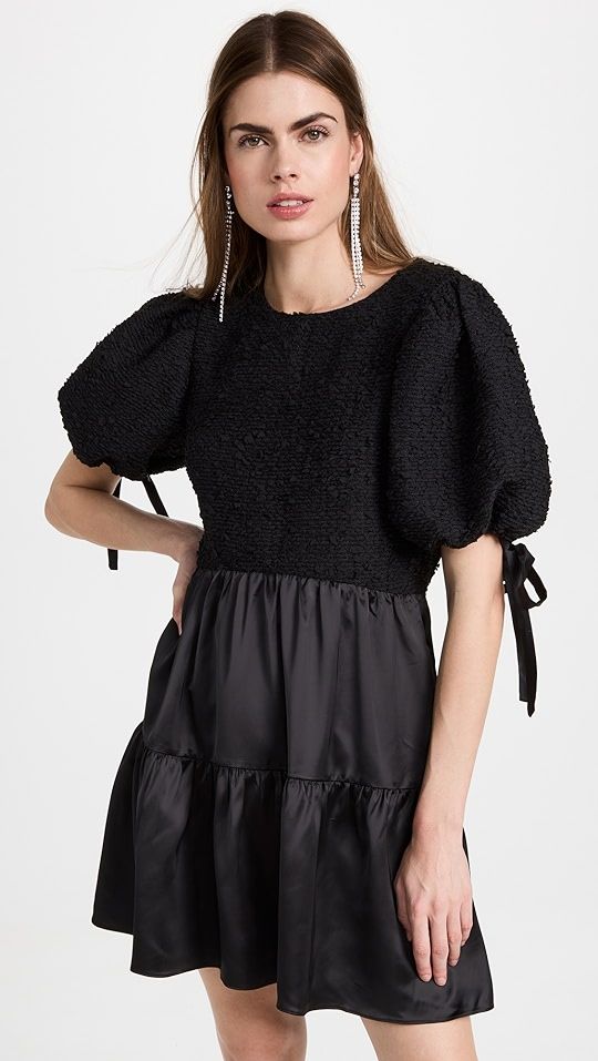 Satin Contrast Tweed Dress | Shopbop