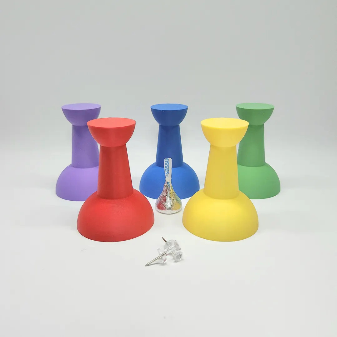 Set of 5: XL 3-inch Jumbo Hanging Pushpins in Bright Colorful Rainbow | Funky Oversized Thumbtack... | Etsy (US)