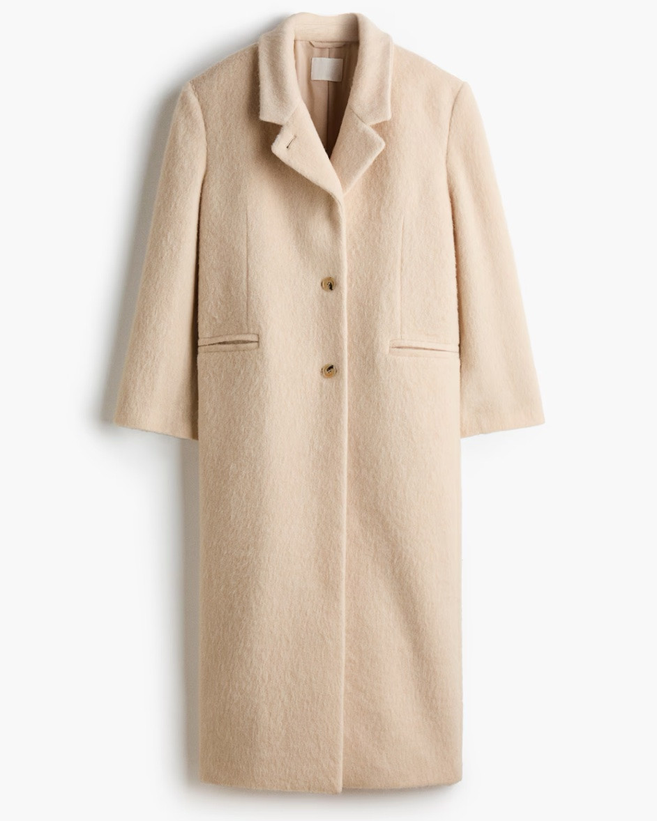 Cream wool blend coat