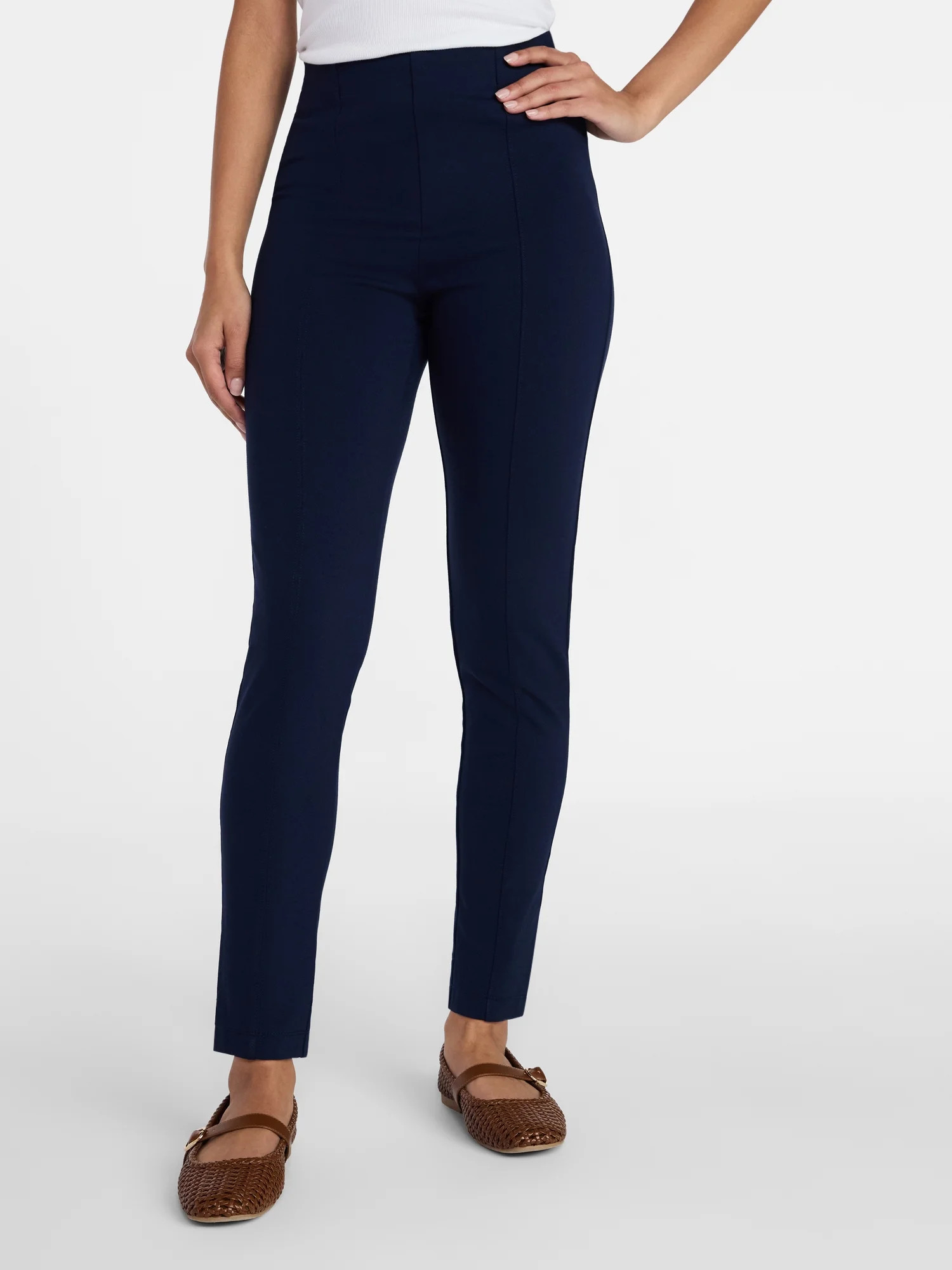 Time and Tru Women's High Rise Straight Leg Cuffed Jeans, 26.5" Inseam, Sizes 0-20 | Walmart (US)