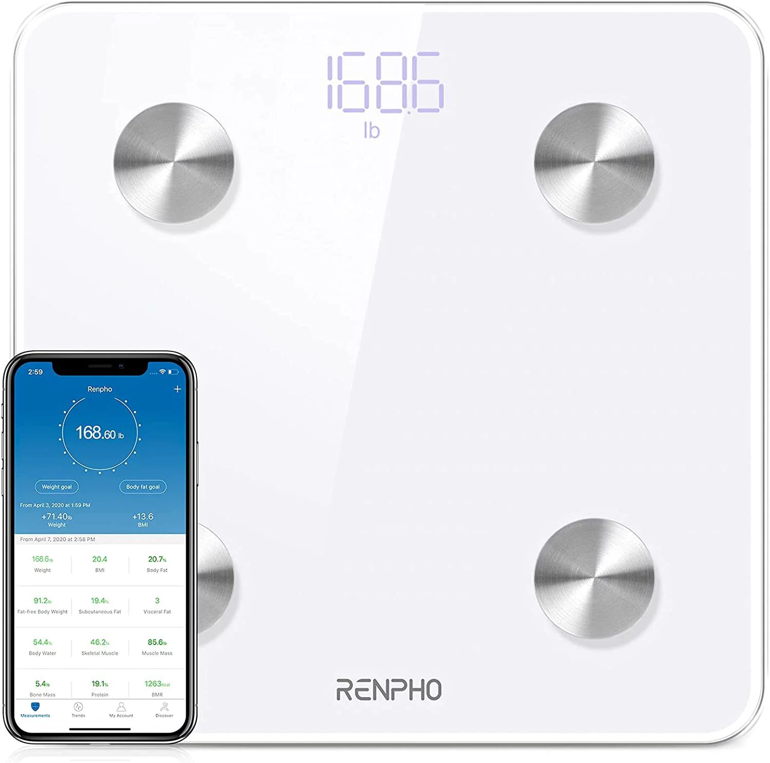 RENPHO Digital Body Weight Scale, Body Composition Monitor Health Analyzer with Smartphone App, W... | Walmart (US)