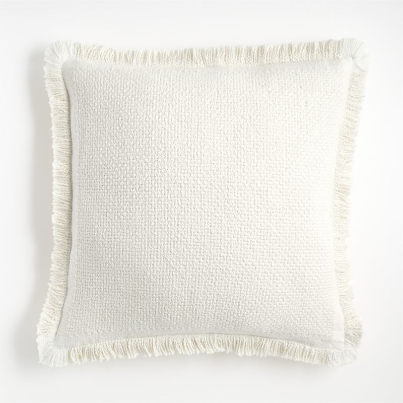Weekend Arctic Ivory Organic Cotton 23"x23" Throw Pillow with Feather Insert + Reviews | Crate & ... | Crate & Barrel