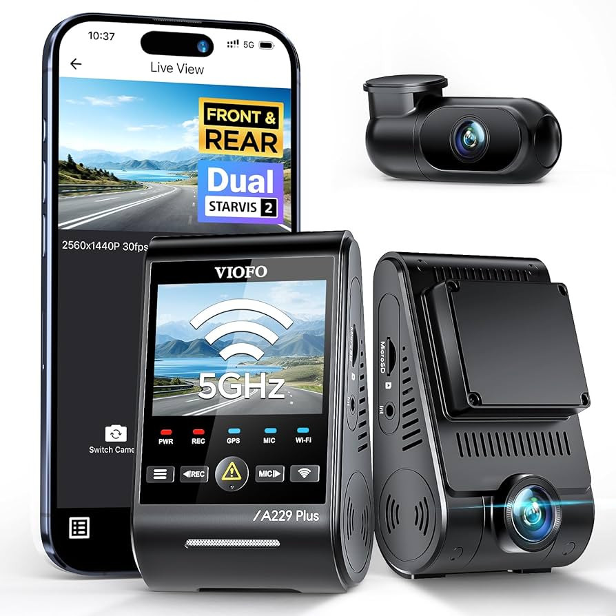VIOFO A229 Plus Dash Cam Front and Rear, Dual STARVIS 2 Sensors, 2 Channel HDR, 1440P+1440P Voice... | Amazon (US)