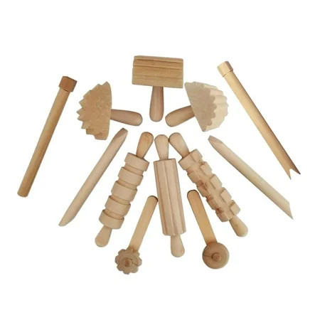 12Pcs/set Wooden Doughs Tools Toy Roller DIY Handmade f/ Kids | Walmart (US)