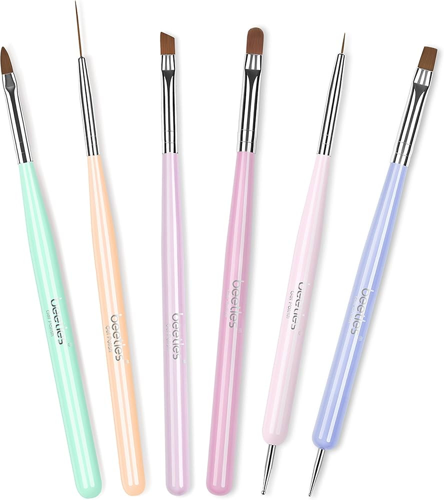Beetles Nail Art Brushes Set Gel Polish Nail Art Design Pen Painting Tools with Nail Extension Ge... | Amazon (US)