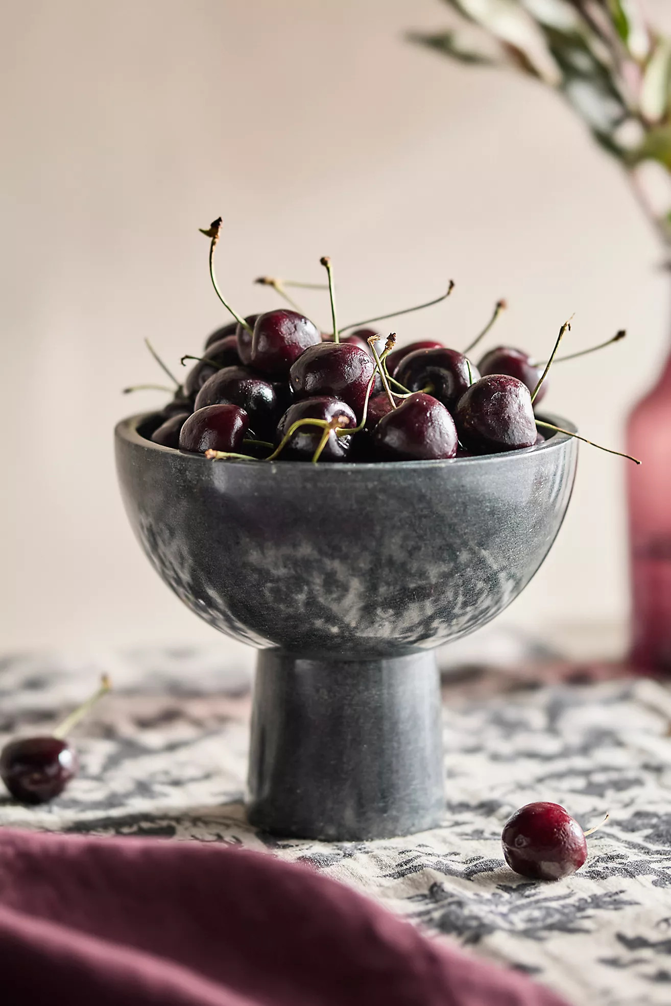 Black Soapstone Pedestal Serving Bowl | Anthropologie (US)